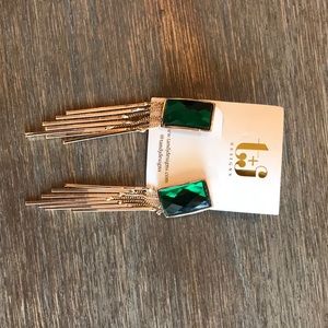 T&J Designs emerald jewel dangling earrings